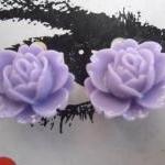 CLIP ON Lilac Purple Vintage Resin ..